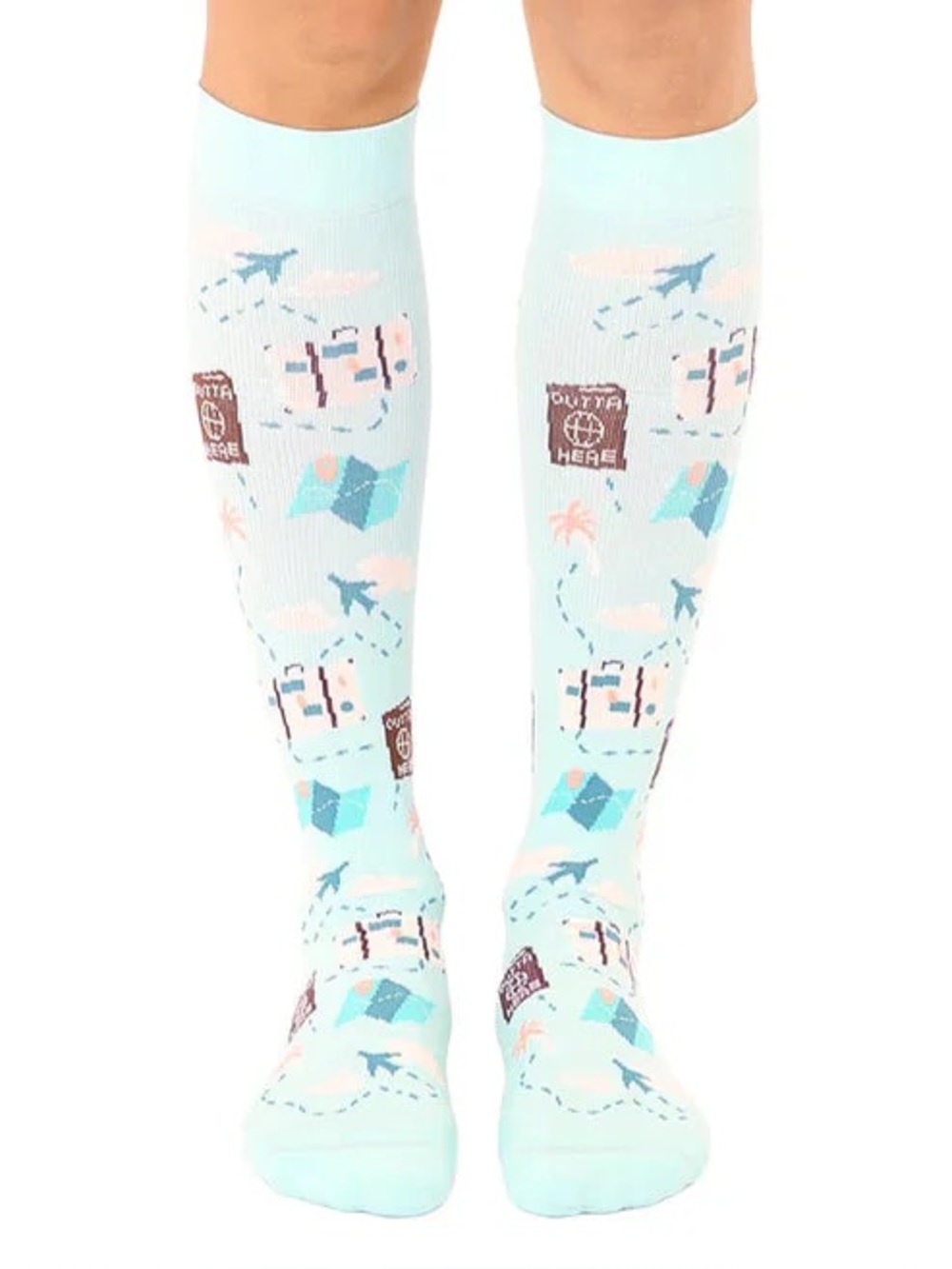 Travel Bug Aqua Compression Socks for Youth and Petite Adults 15-20mmHg NWT